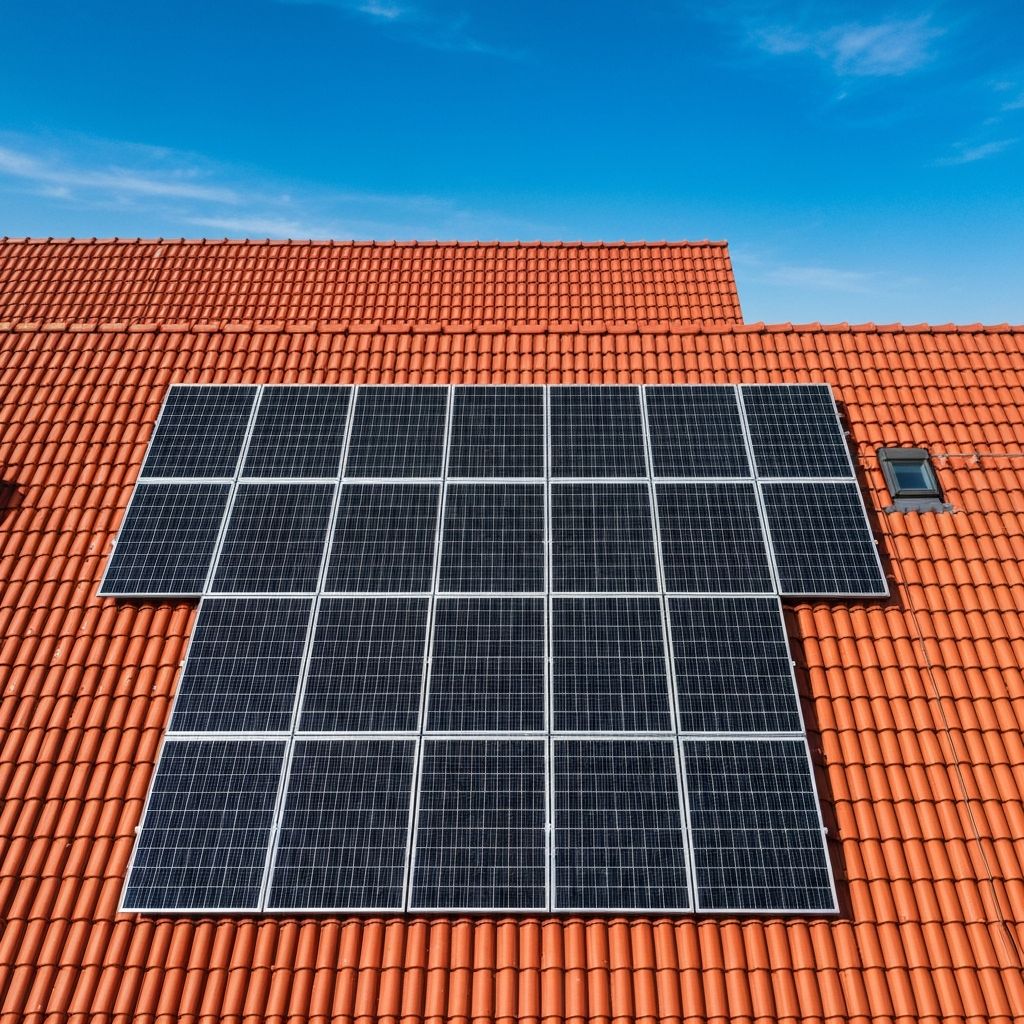 Panneaux solaires sur toit